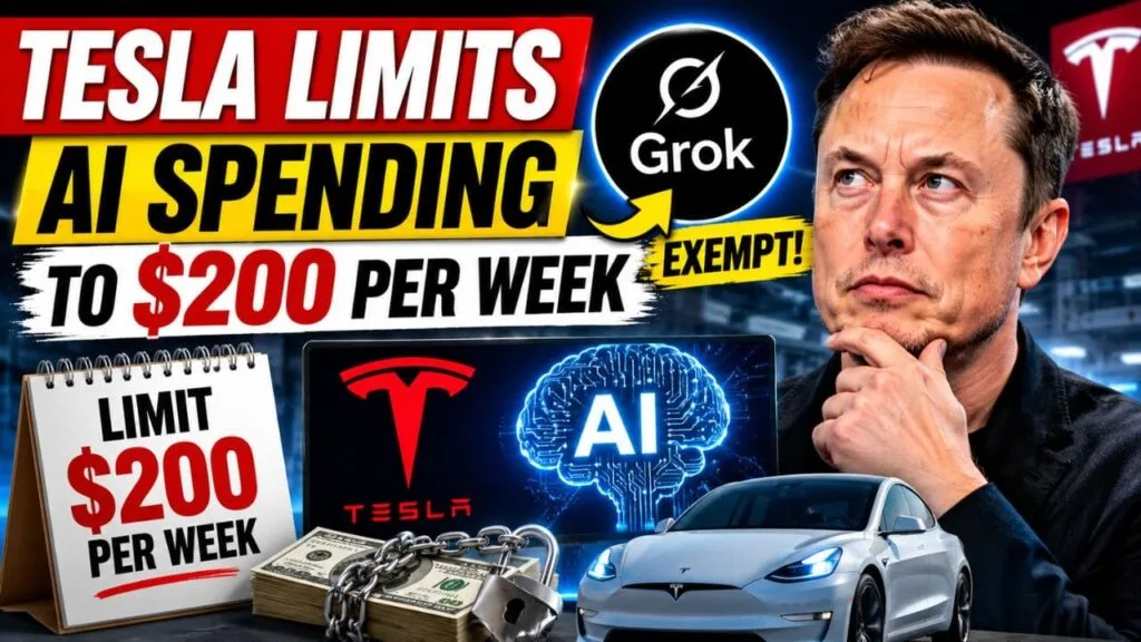 Tesla Limits Employee AI Spending to $200 Per Week, Except for Grok